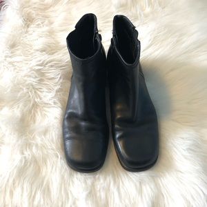 Partners Black Ankle Leather Boots Size 7